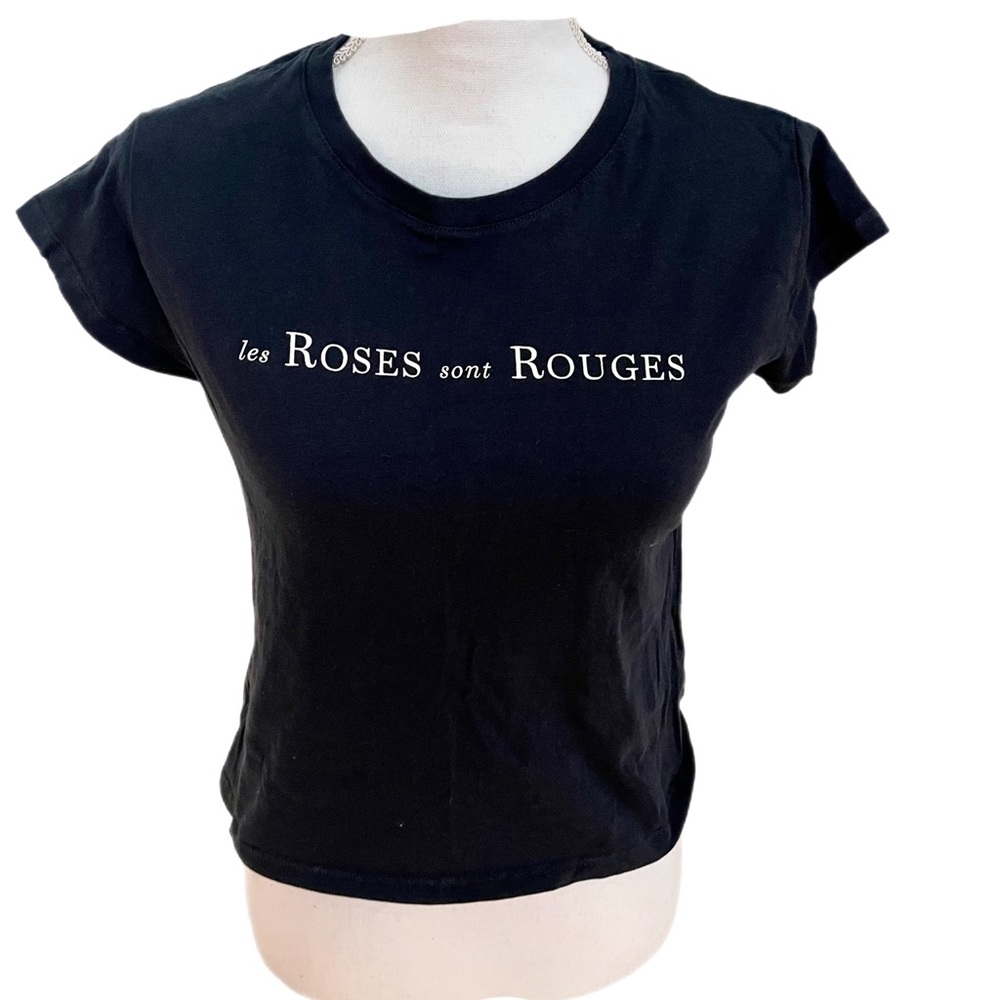 Les Roses sont Rouges black crop Shirt